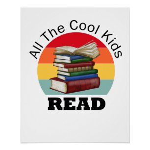Koel Kinder lezer Funny Bookworm Perfect Poster