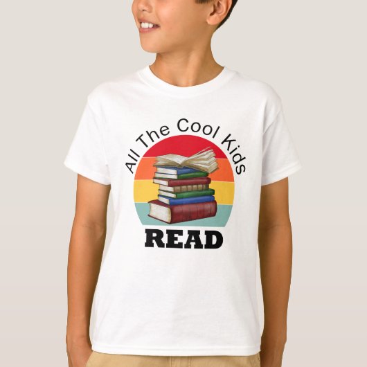 Koel Kinder lezer Funny Bookworm T-shirt (Voorkant)