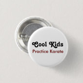 Koel Kinder Praktijk Karate Ronde Button 3,2 Cm (Voorkant /achterkant)