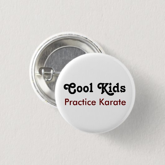 Koel Kinder Praktijk Karate Ronde Button 3,2 Cm (Voorkant /achterkant)