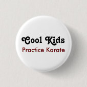 Koel Kinder Praktijk Karate Ronde Button 3,2 Cm (Voorkant)