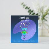 Koel Kinder robot die leert lezen Dank je Bedankkaart (Staand voorkant)