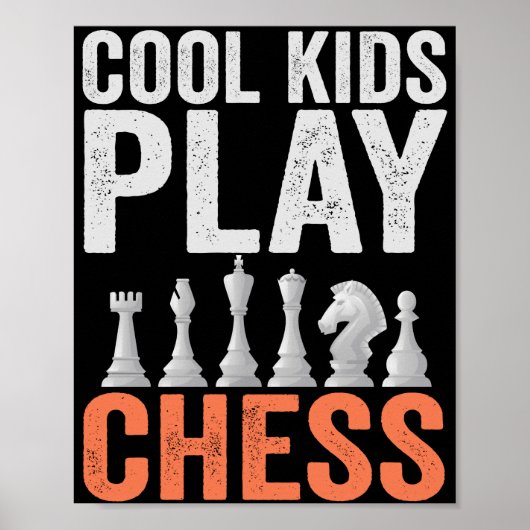 Koel kinder schaak Funny Chess Board Lovers Gift Poster (Voorkant)