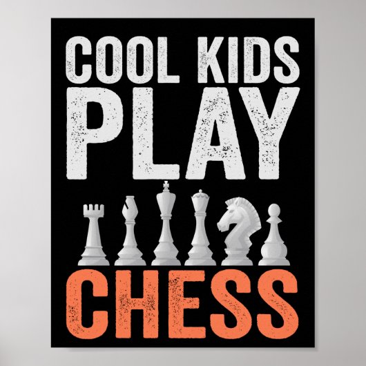 Koel kinder schaak Funny Chess Board Lovers Gift Poster (Voorkant)