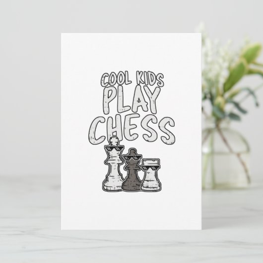 Koel Kinder spel Schaakspel Schaakspeler Gift Bedankkaart (Staand voorkant)