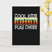 Koel Kinderen spelen Chess Player Chess Game Kaart (Gele Bloem)