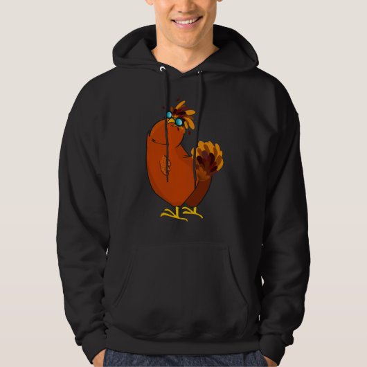 Koel kip met zonnebril hoodie (Voorkant)