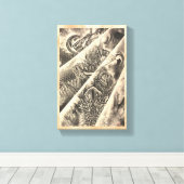 Koel klassiek  japans demon tattoo canvas afdruk (Insitu (Houten vloer))