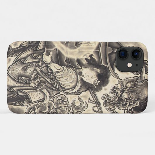 Koel klassiek japans demon tattoo Case-Mate iPhone case (Achterkant (horizontaal))