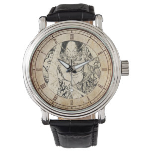 Koel klassiek  japans demon tattoo horloge