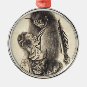 Koel klassiek japans demon tattoo metalen ornament