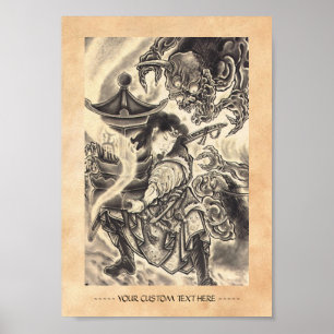 Koel klassiek japans demon tattoo poster