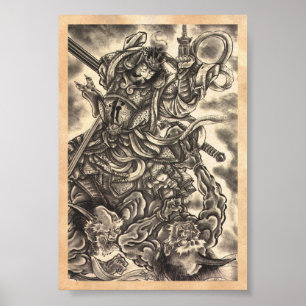 Koel klassiek  japans demon tattoo poster