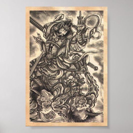 Koel klassiek  japans demon tattoo poster (Voorkant)