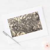 Koel klassiek  japans demon tattoo rechthoekige sticker (Envelop)