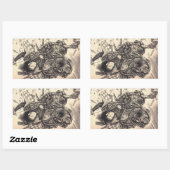 Koel klassiek  japans demon tattoo rechthoekige sticker (Vel)