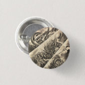 Koel klassiek  japans demon tattoo ronde button 3,2 cm (Voorkant /achterkant)