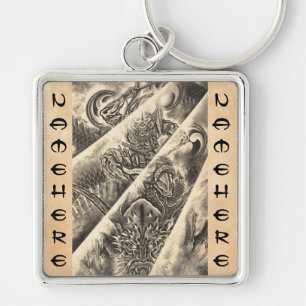 Koel klassiek japans demon tattoo sleutelhanger