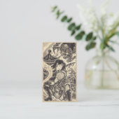 Koel klassiek  japans demon tattoo visitekaartje (Staand voorkant)