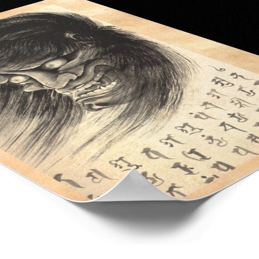 Koel klassiek  japans demonkop tattoo poster (Hoek)