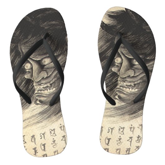 Koel klassiek  japans demonkop tattoo teenslippers (Voetbed)