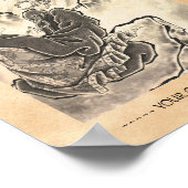 Koel klassiek  japans demonmonnik tattoo poster (Hoek)