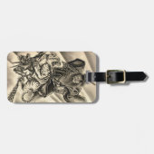 Koel klassieke  japanse demon samurai tijger bagagelabel (Voorkant horizontaal)
