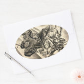 Koel klassieke japanse demon samurai tijger ovale sticker (Envelop)
