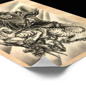 Koel klassieke japanse demon samurai tijger poster (Hoek)