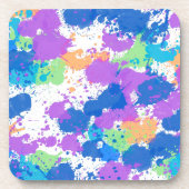 Koel kleuren Abstracte plakverf, vaag Bier Onderzetter (Voorkant)