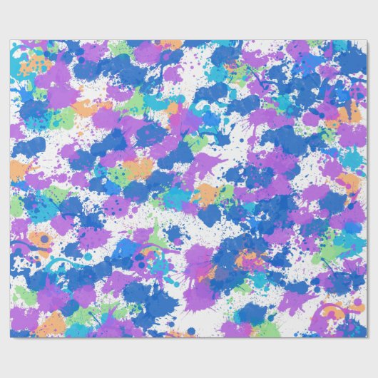 Koel kleuren Abstracte plakverf, vaag Cadeaupapier (Vlak)