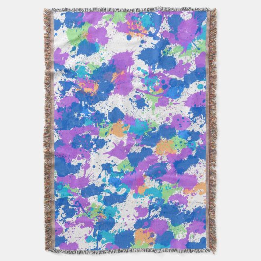 Koel kleuren Abstracte plakverf, vaag Deken (Voorkant Verticaal)