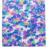 Koel kleuren Abstracte plakverf, vaag Douchegordijn (Voorkant)