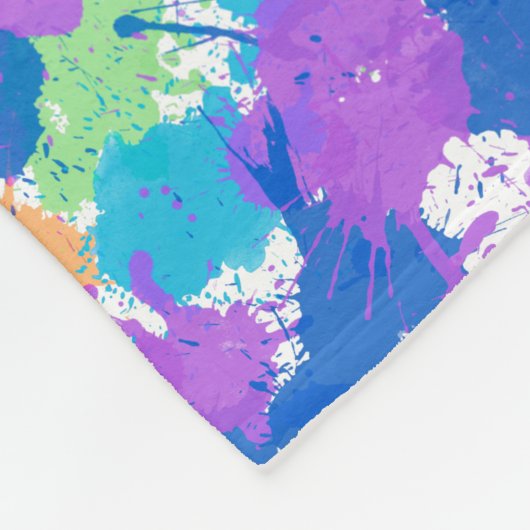 Koel kleuren Abstracte plakverf, vaag Fleece Deken (Hoek)