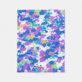 Koel kleuren Abstracte plakverf, vaag Fleece Deken (Voorkant)