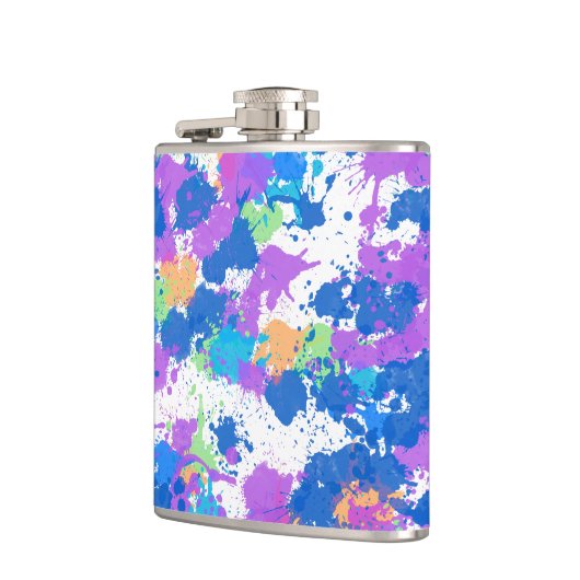 Koel kleuren Abstracte plakverf, vaag Heupfles (Links)