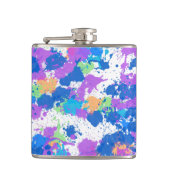 Koel kleuren Abstracte plakverf, vaag Heupfles (Voorkant)