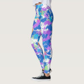 Koel kleuren Abstracte plakverf, vaag Leggings (Links)