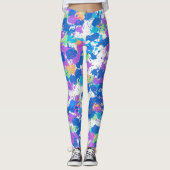 Koel kleuren Abstracte plakverf, vaag Leggings (Voorkant)