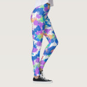Koel kleuren Abstracte plakverf, vaag Leggings (Rechts)