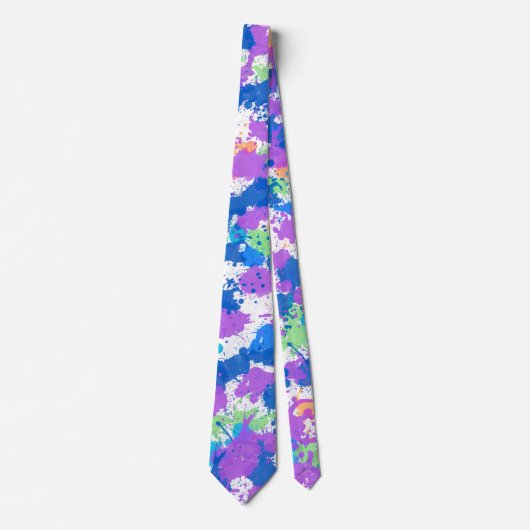 Koel kleuren Abstracte plakverf, vaag Stropdas (Voorkant)