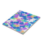 Koel kleuren Abstracte plakverf, vaag Tegeltje (Zijkant)