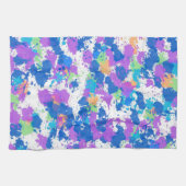 Koel kleuren Abstracte plakverf, vaag Theedoek (Horizontaal)