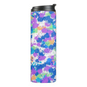 Koel kleuren Abstracte plakverf, vaag Thermosbeker (Gedraaid links)