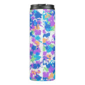 Koel kleuren Abstracte plakverf, vaag Thermosbeker (Achterkant)