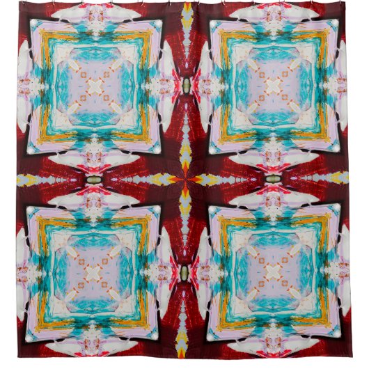 Koel kleurig Abstract Douchegordijn (Voorkant)