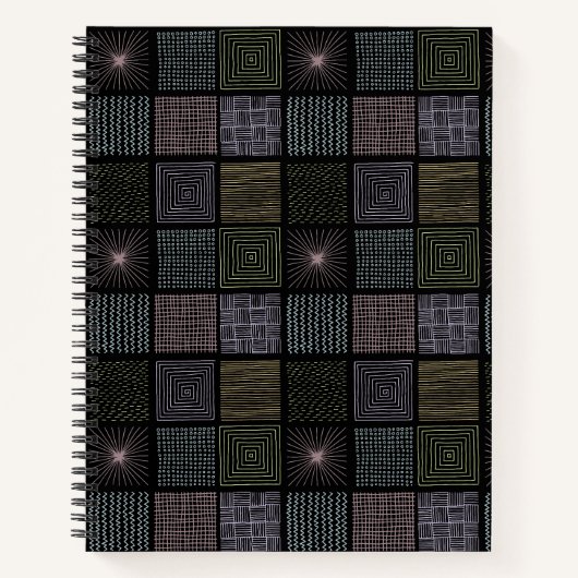 Koel kleurig Abstract zwart Notitieboek (Voorkant)