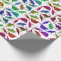Koel kleurig dinosauriwitpapier