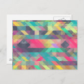 Koel kleurig geometrisch driehoekspatroon briefkaart (Voorkant / Achterkant)