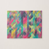 Koel kleurig geometrisch driehoekspatroon legpuzzel (Horizontaal)